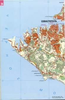 Карта побережья Крыма Севастополь