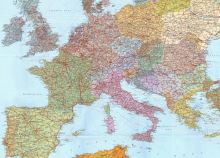 Большая карта стран Европы на русском