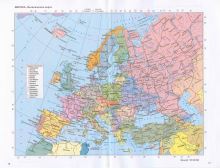 Карта Европы со странами (Политическая карта)