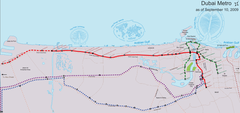 Схема Дубайского метро